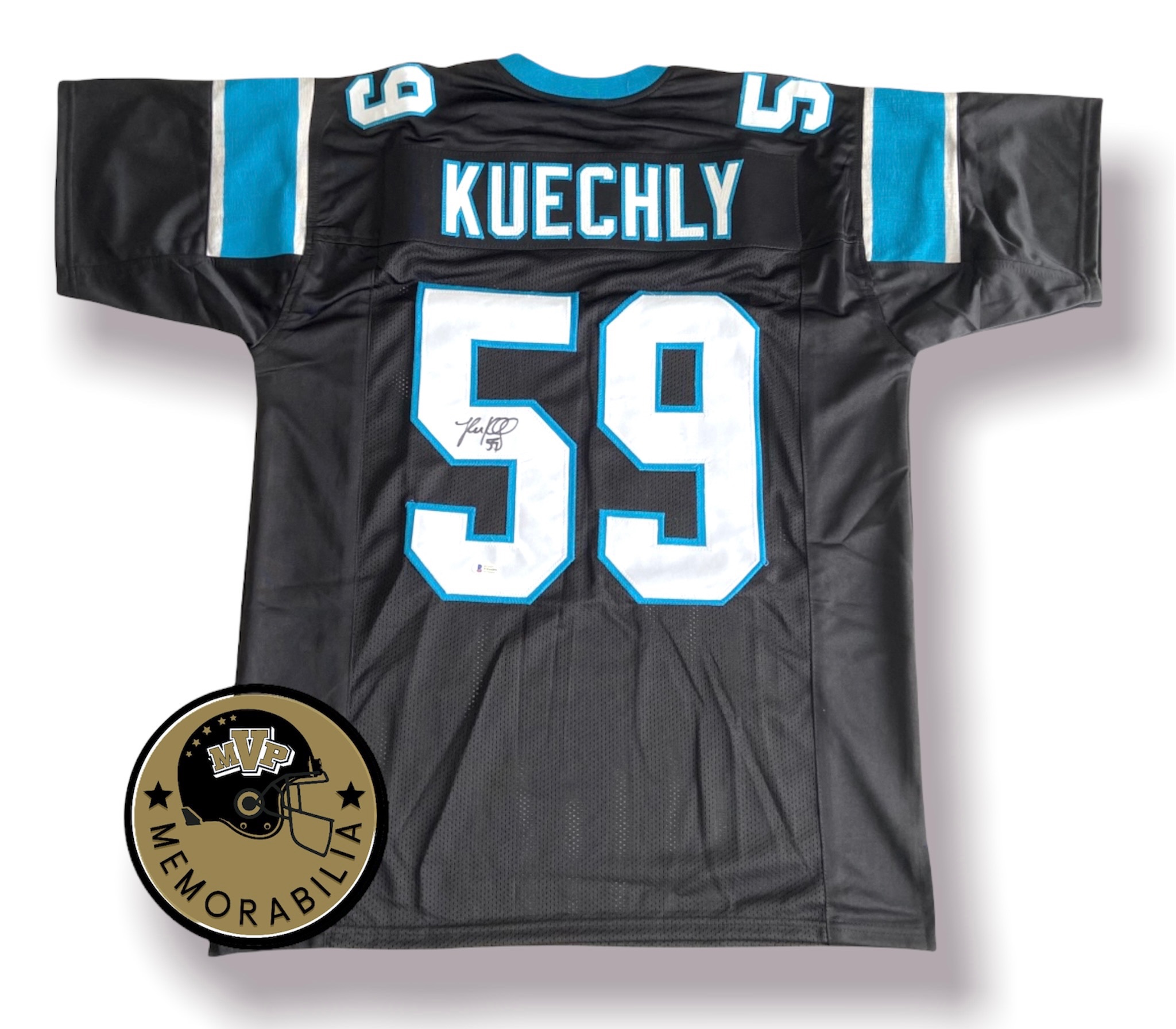 Luke Kuechly Autographed Custom Framed Carolina Panthers Jersey